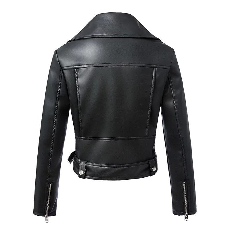 black Casual Alt Goth Leather Jacket