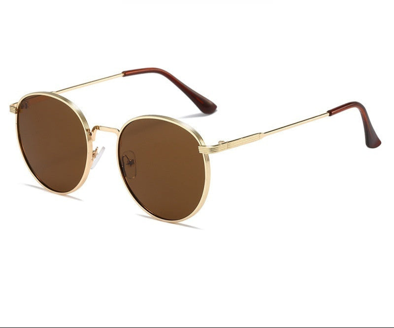 brown Casual Goth Sunglasses Thin Frame