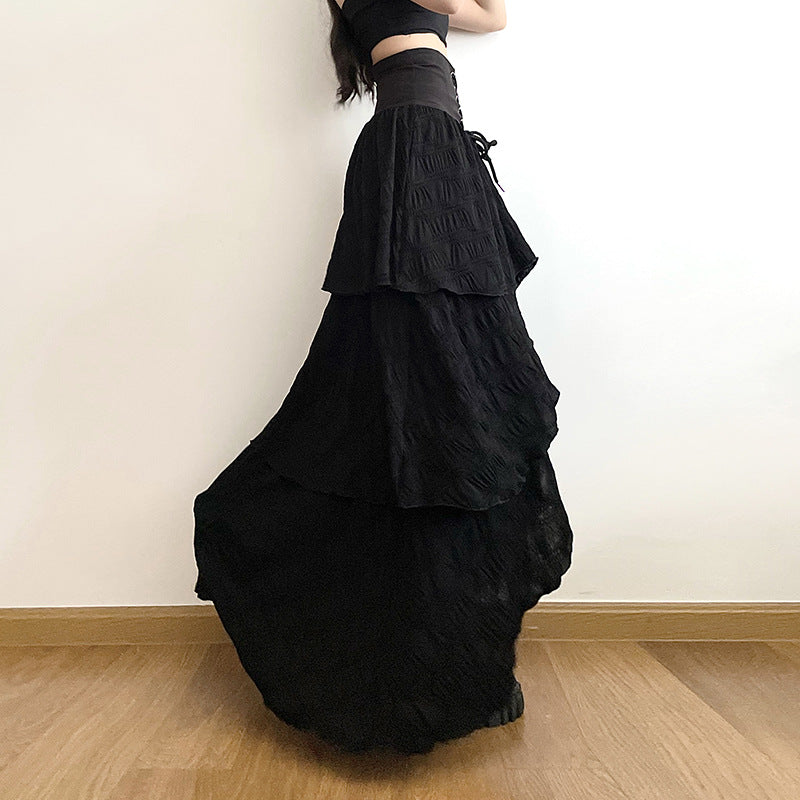 black Corset Goth Maxi Skirt