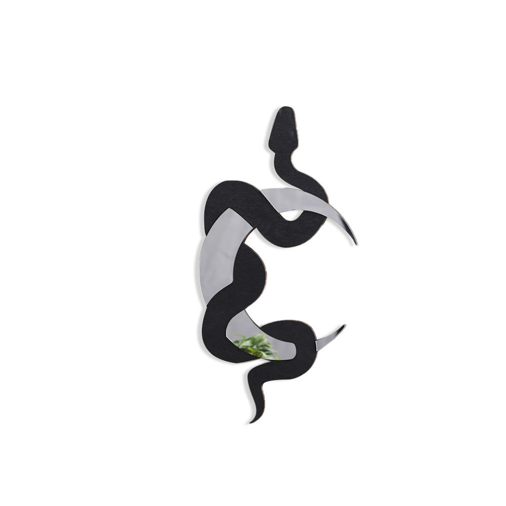 black Crescent Moon Snake Wall Mirror