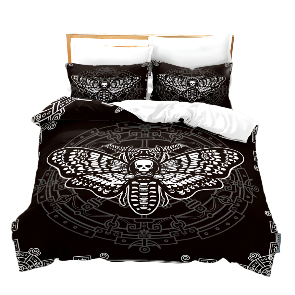 Goth Skull Butterfly Bed Set