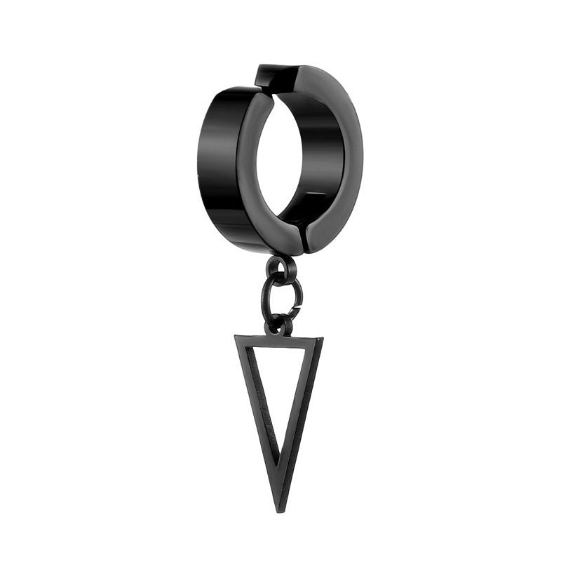 black Small Goth Stainless Steel Earrings