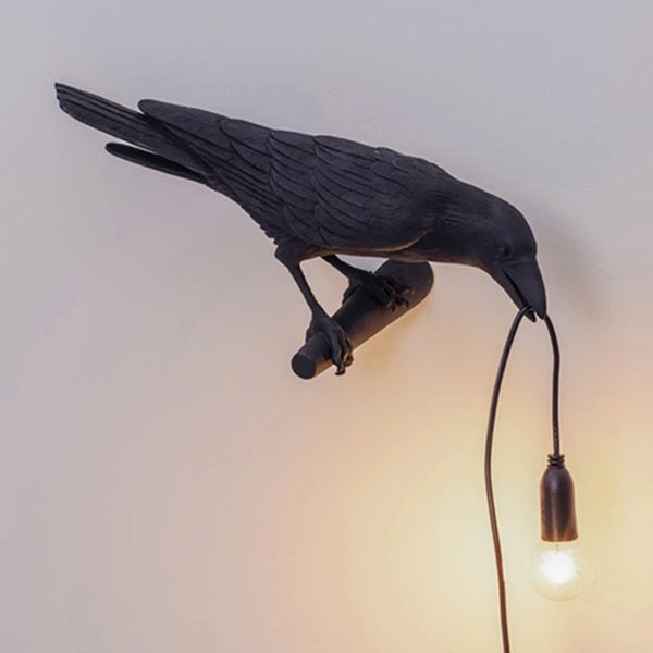 wall Gothic Crow Lamp