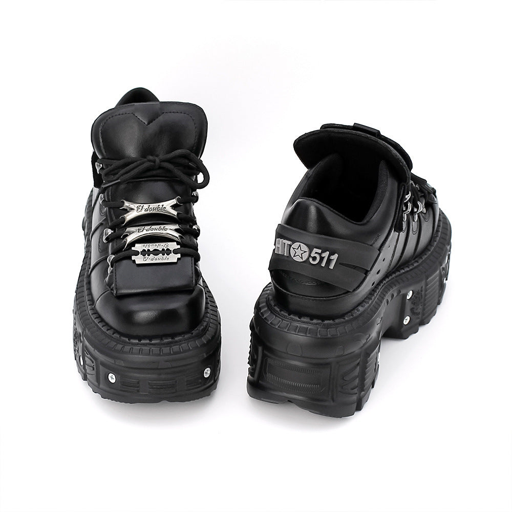 black Gothic Metal Razor Blade Shoes