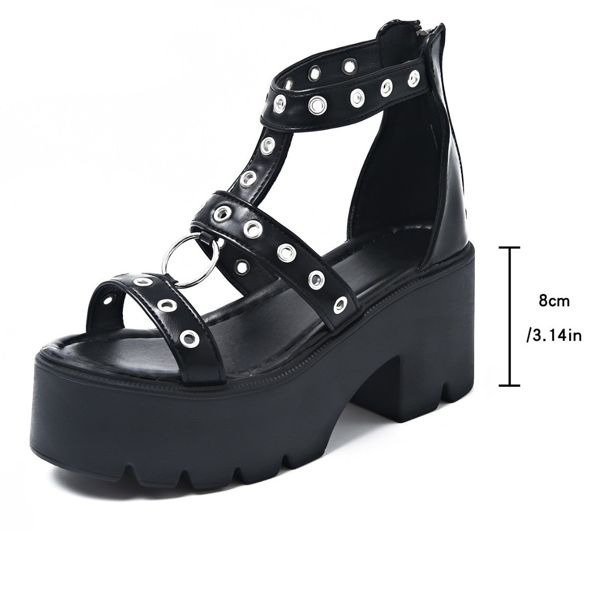 Gothic O-Ring Sandals Womens