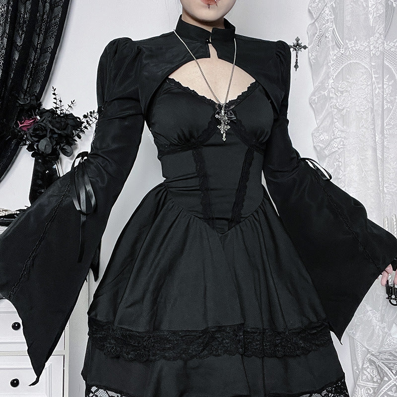 black Gothic Shrug Black with Bell Sleeves