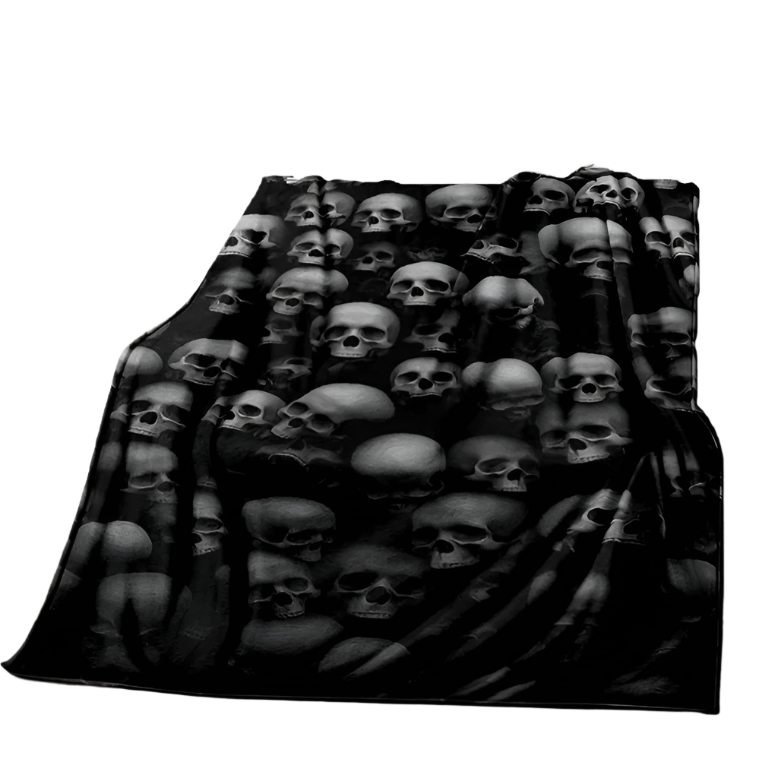 black Gothic Skull Blanket