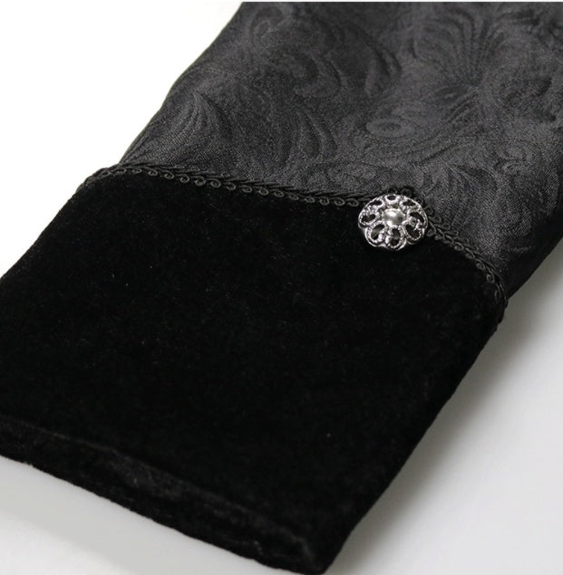 black steampunk Tuxedo Coat - Medieval Punk Velvet