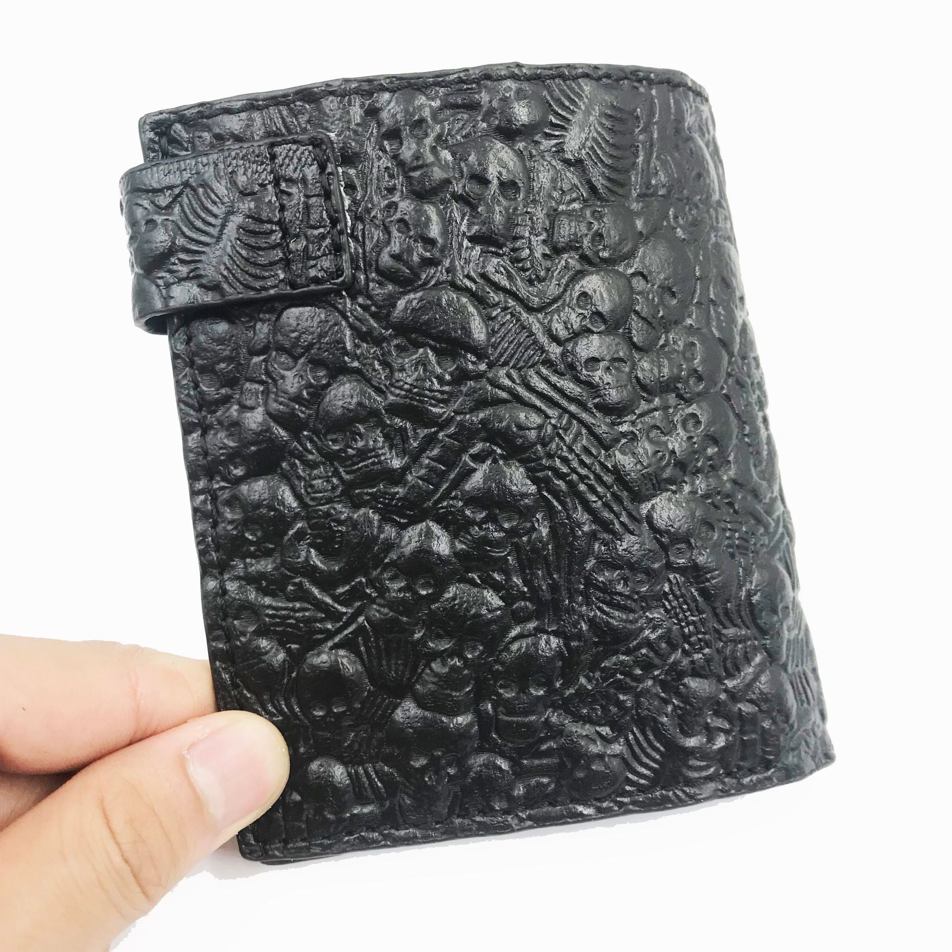 black Grim Reaper Wallet Black Leather