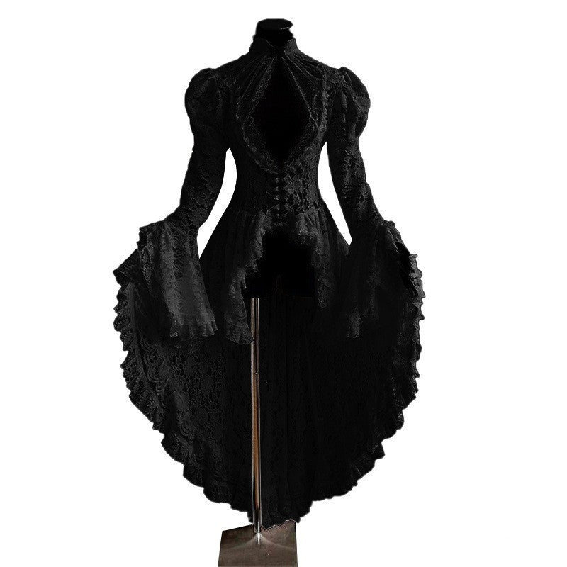 black Lace Fishtail Victorian Cardigan
