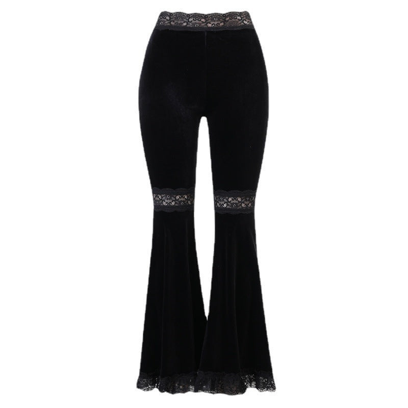 black Lace Goth Sweatpants for Women