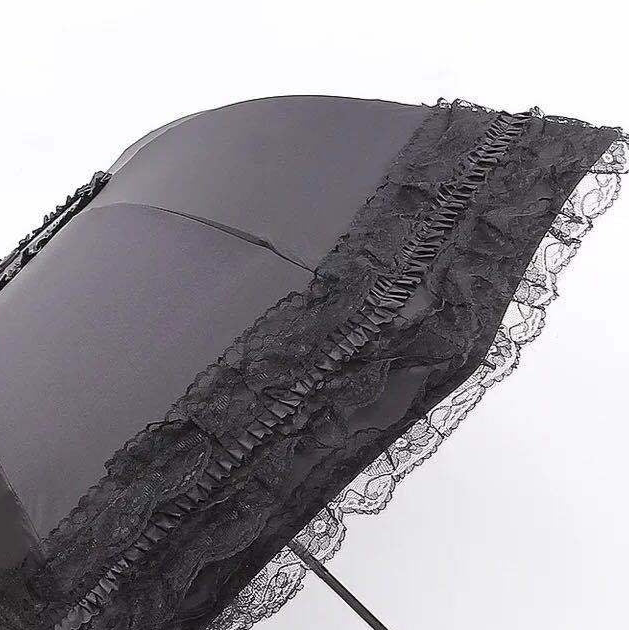 Lace Gothic Umbrella Black