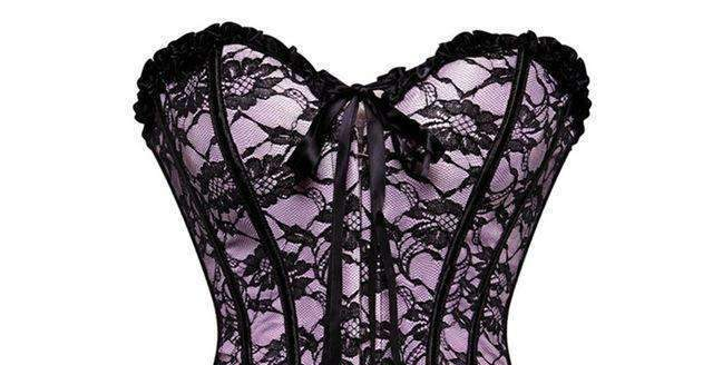 black Light Purple Corset Overbust