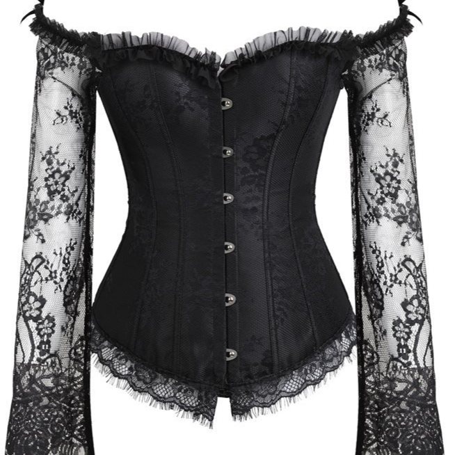 black Long Sleeve Corset