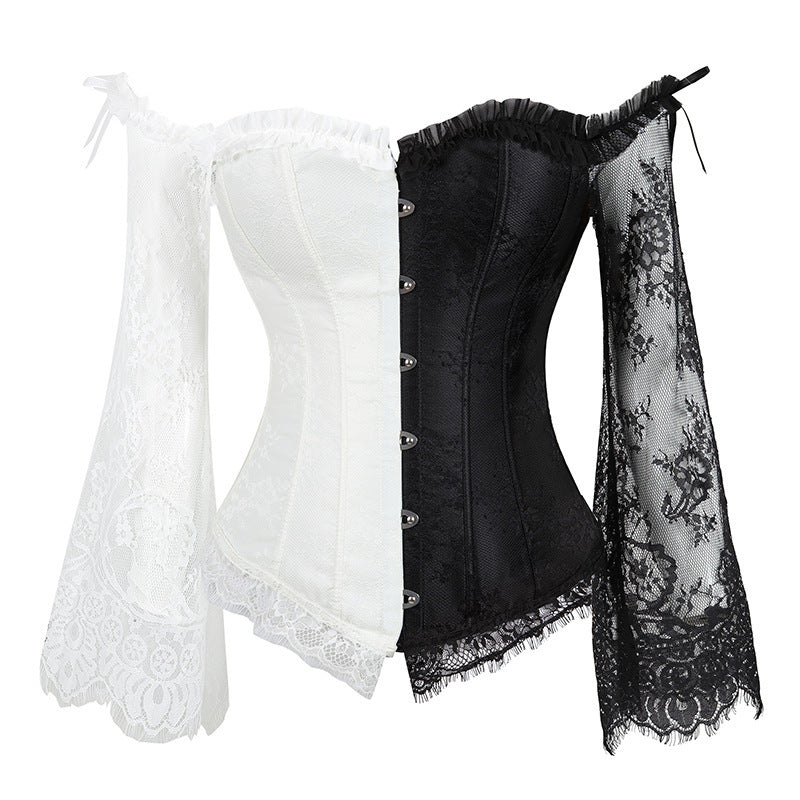 white black Long Sleeve Corset