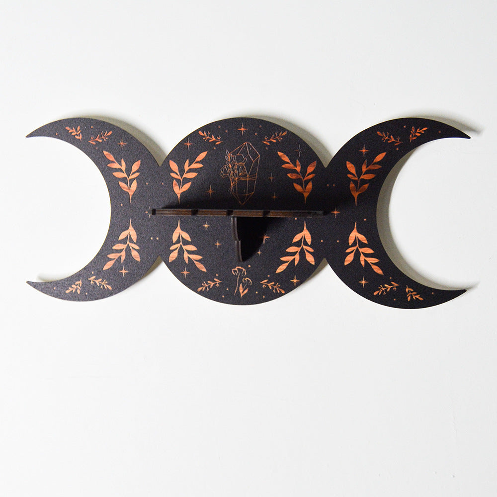 black Moon Phase Cycle Witchcore Shelf for Wall