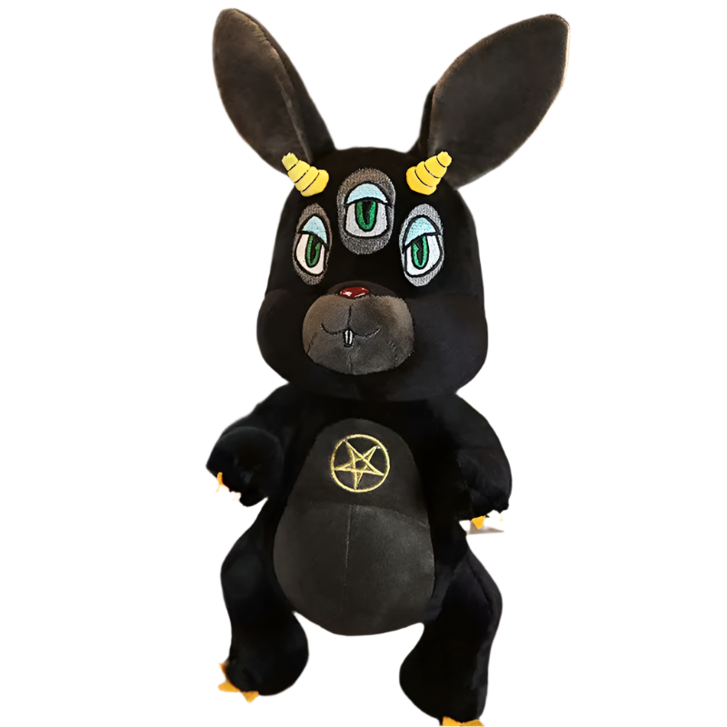 black Pentagram Creepy Rabbit Monster Plushie