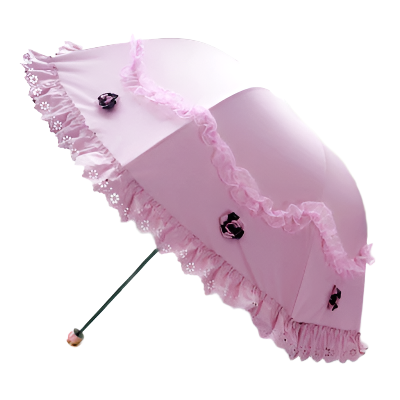 black Purple Goth Lace Parasol