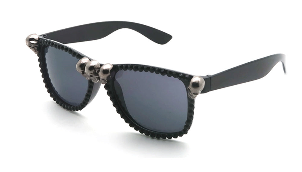 black Rectangular Skull Sunglasses