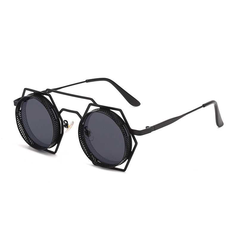 black Round Steampunk Sunglasses Unisex