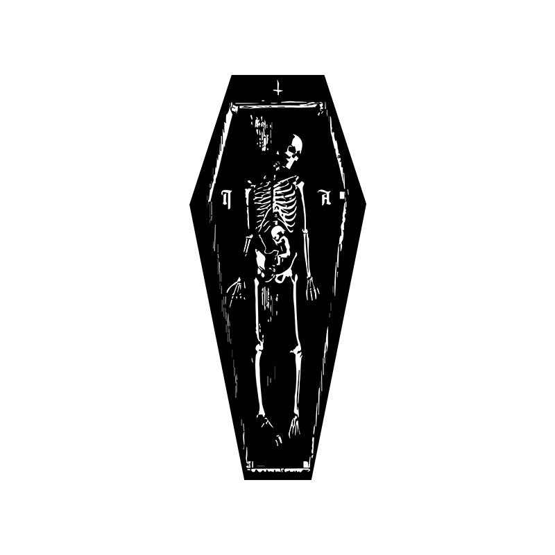 black Skeleton Coffin Mat