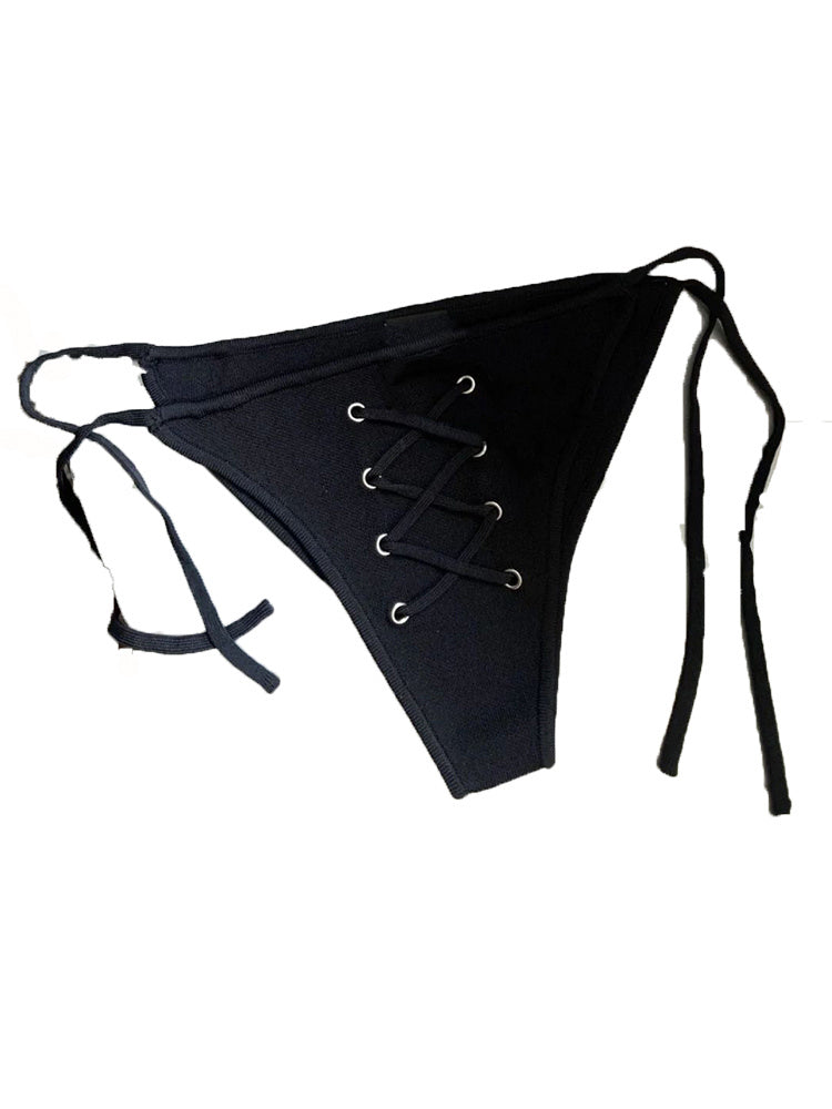balck Skull Goth Triangle Bikini Set