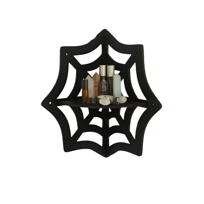 black Spider Web Wall Mounted Rack Shelf