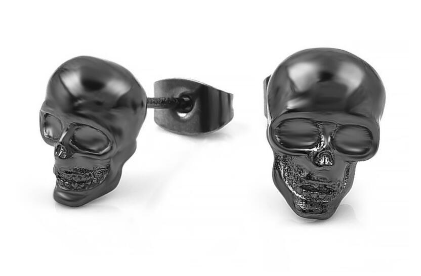 Steel Stud Skull Earrings