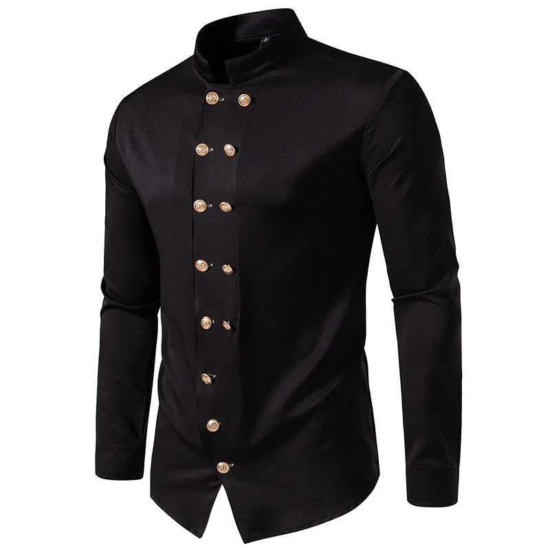 black Victorian Gothic Blouse for Men
