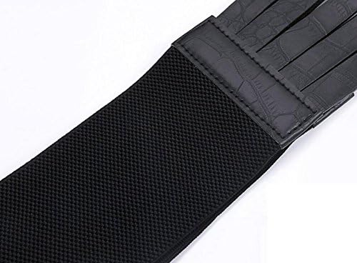 black Wide Goth Multi Layer Belt Leather Womens