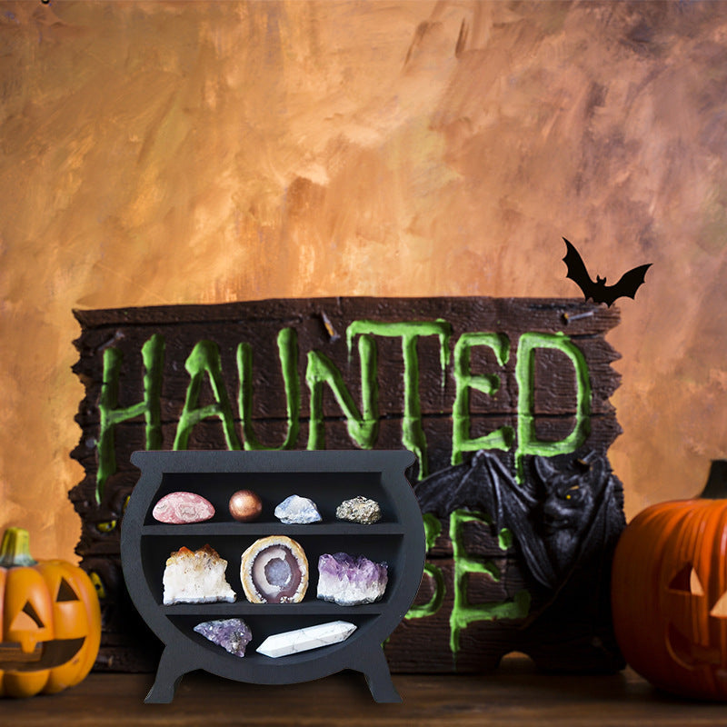 black Witchy Cauldron Display Stand