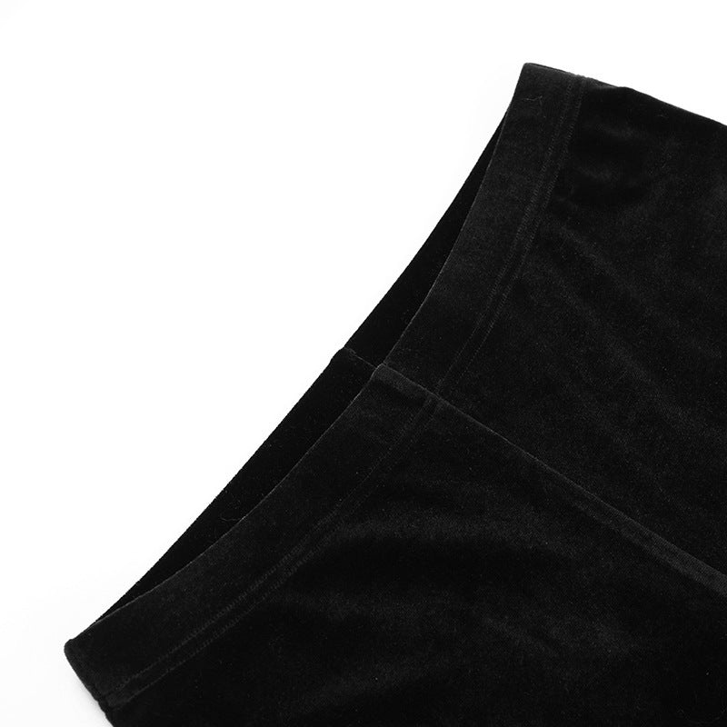 black flared Sheer Gothic Lace Pants with Roses