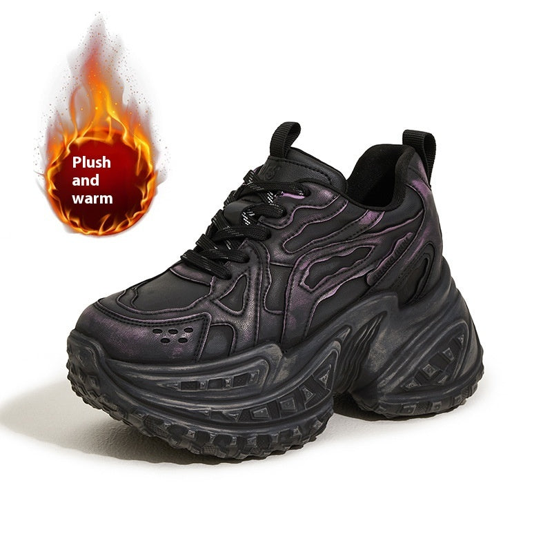 purple black Gothic Gym High Platform Sneakers