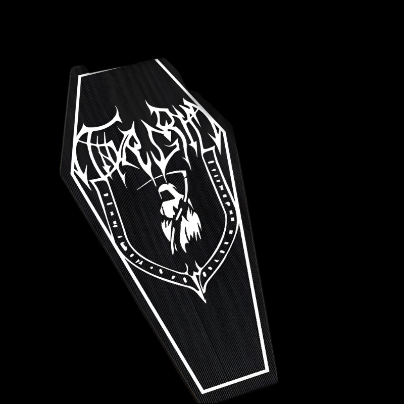 black white Coffin Shaped Gothic Letter Rug punk mat