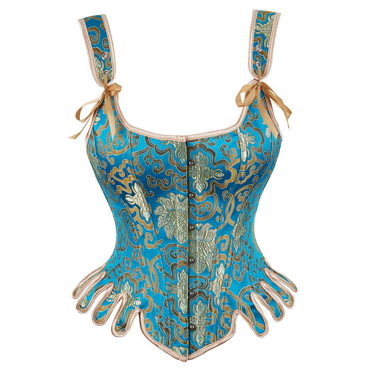 Blue Gothic Corset with Sleeves