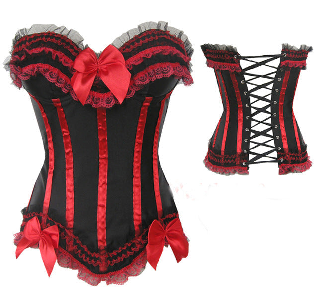 bow lace overbust corset