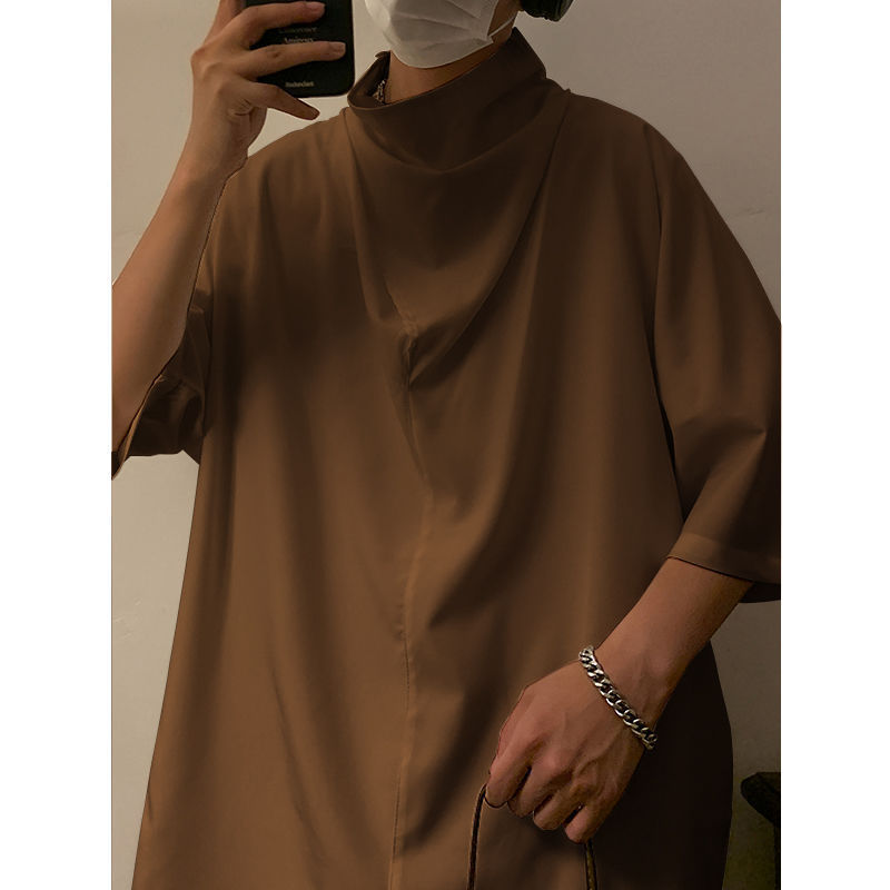brown Gothic Oversized Short Sleeve Shirt