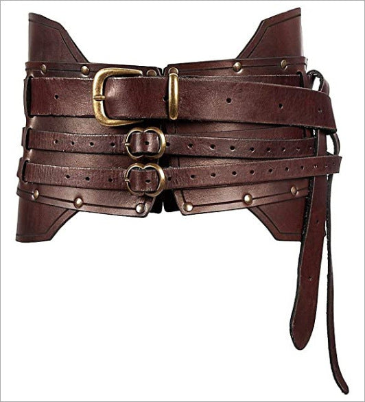 brown Medieval Leather Waist Belt
