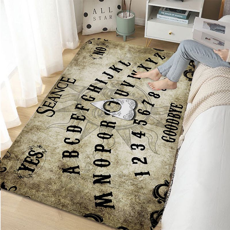 brown Realistic Ouija Board Rug with Letters