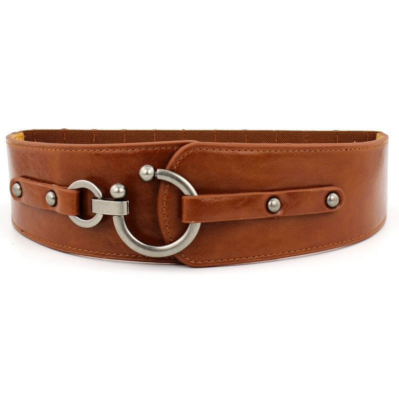 brown Wide Leather Sexy Goth Belt for Women