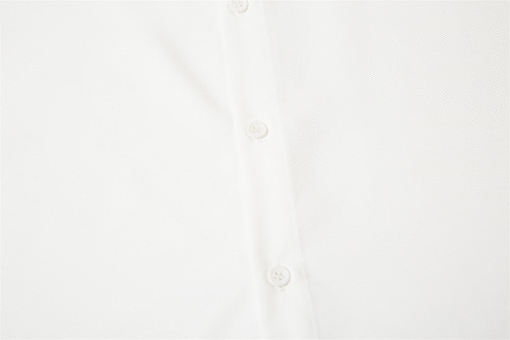 button up White Goth Shirt Mens with Tie