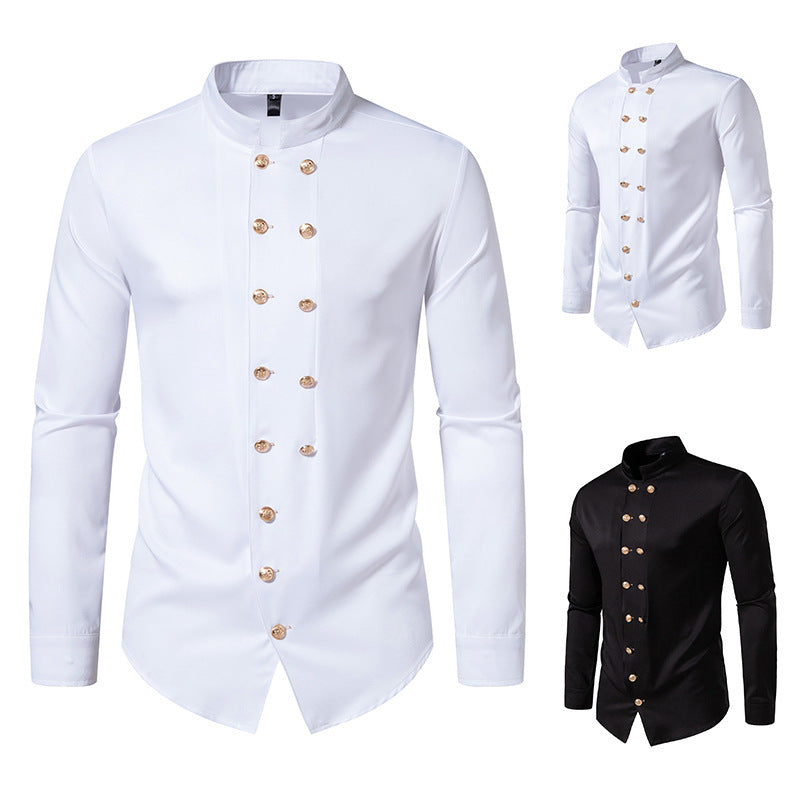 button Victorian Gothic Blouse for Men