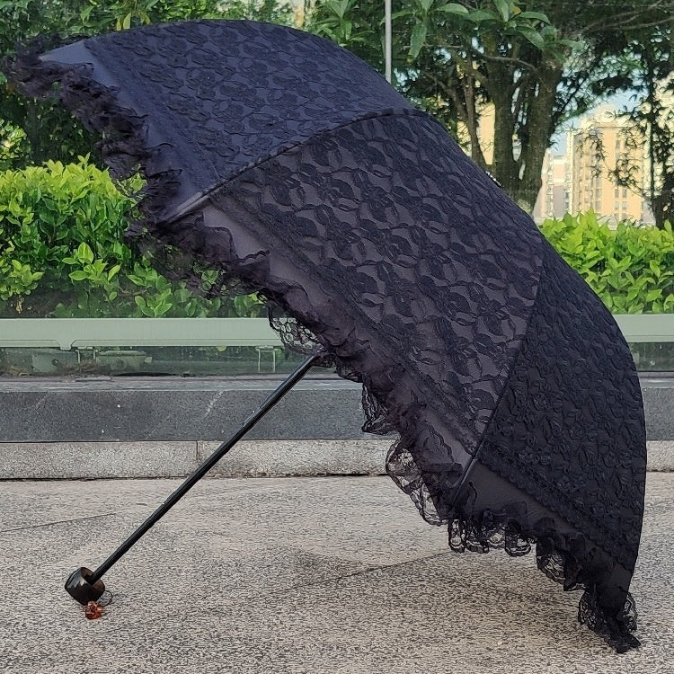 Large Goth Parasol Lace Sun Umbrella