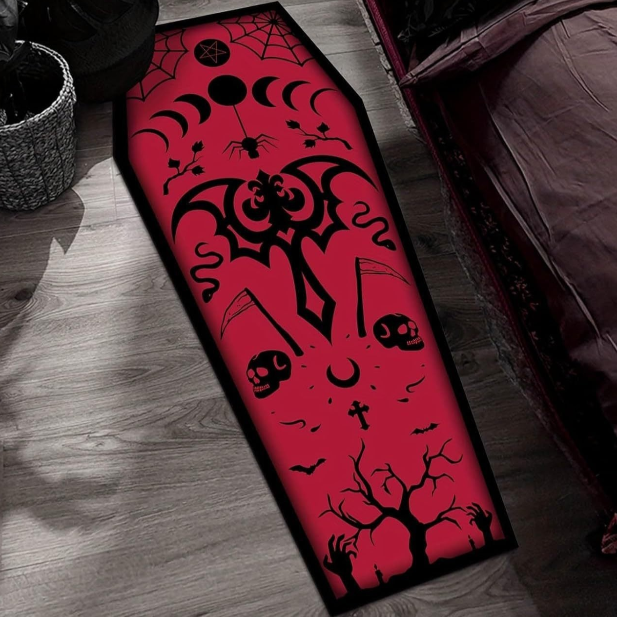 cross Red Gothic Rug