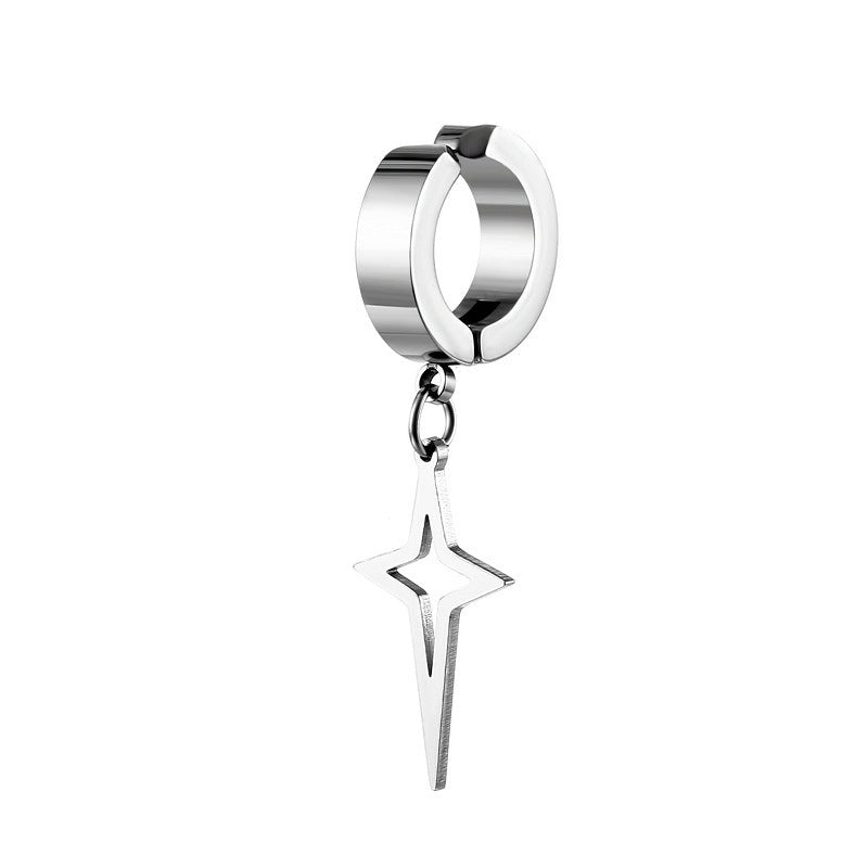 cross Small Goth Stainless Steel Earrings