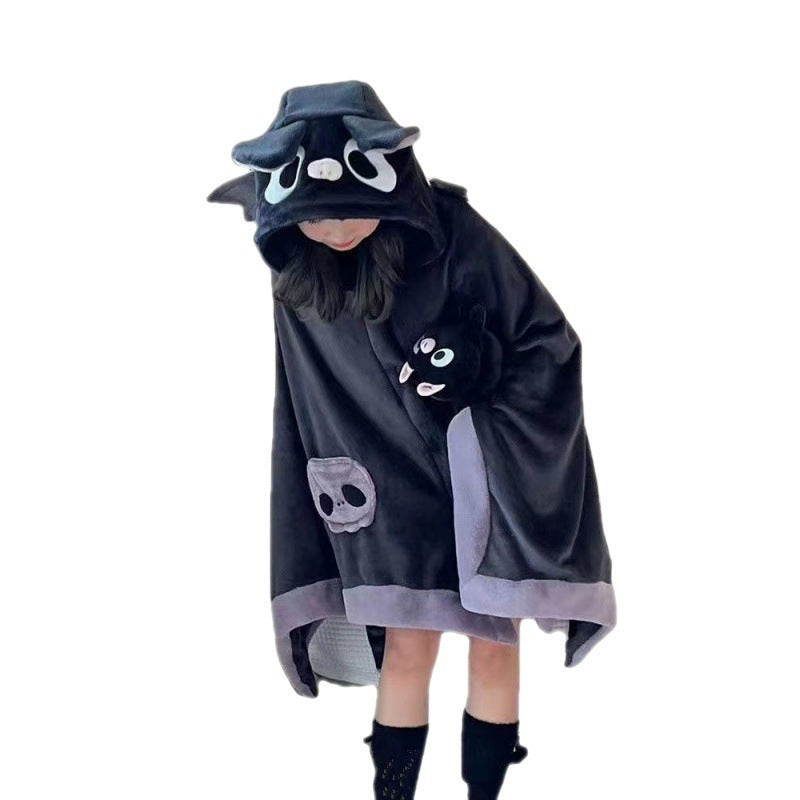 black purple Gothic Bat Pajama One Piece Onesie Blanket