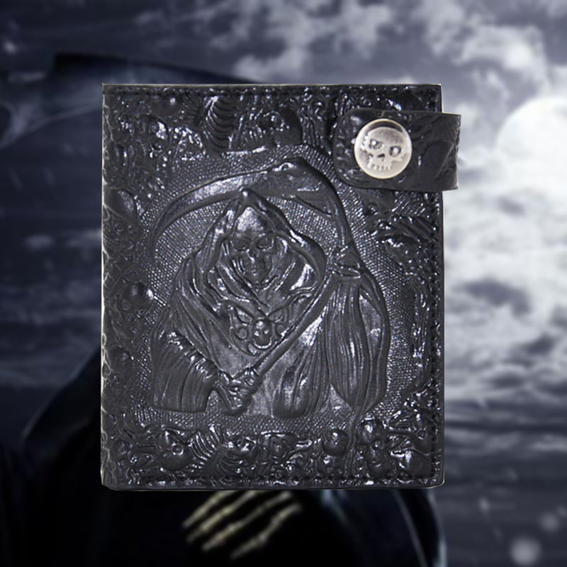 Grim Reaper Wallet Black faux Leather death