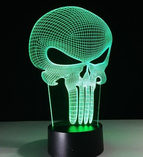 The Punisher Light Lamp Glass Hologram