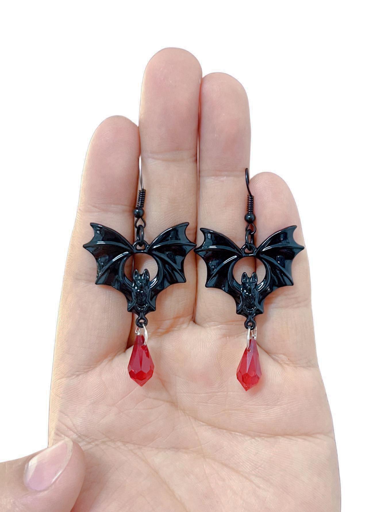 Crystal Bat Shaped Earrings for Women