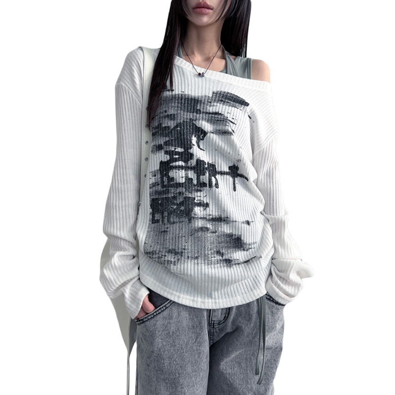 Goth Knitted Blouse Long Sleeves